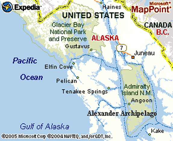 glacier bay alaska map